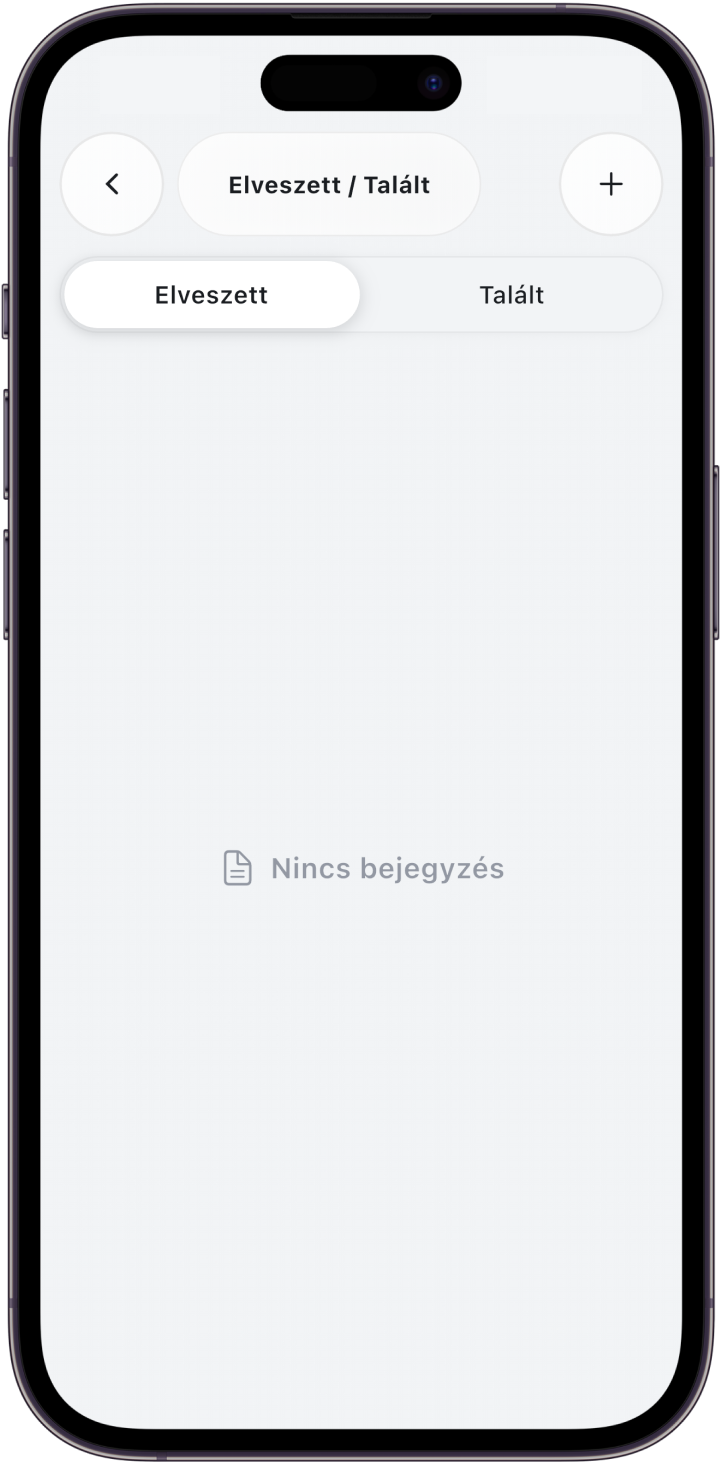 Talált és elveszett képernyőkép